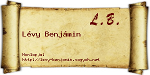 Lévy Benjámin névjegykártya